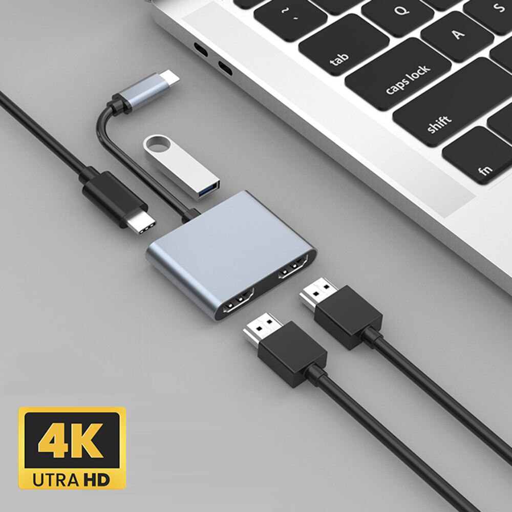 Nku USB C Ʈ 3- 4K UHD ÷, USB 3.0 A Ÿ-C PD Ʈ, 60W    , ƺ  ƮϿ